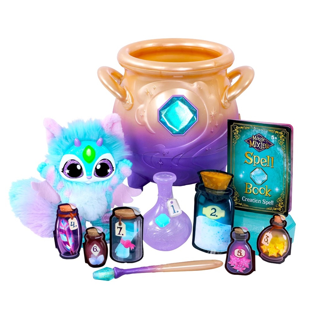 Magic Mixies Magical Misting Cauldron with Interactive 8 inch Blue Plush blue